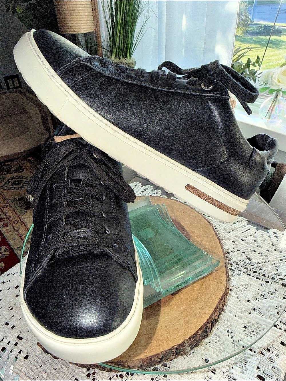 Birkenstock Bend Low Black Leather Sneakers Women’s 8-8.5 EU 39
